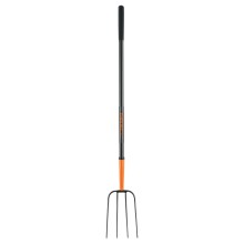 Bieldo para Paja 4 Dientes Mango de Acero 48"