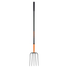 Bieldo para Paja 4 Dientes Mango de Acero 48"