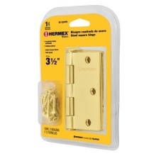 Bisagra Cuadrada acero latonado cabeza plana Blister Basic