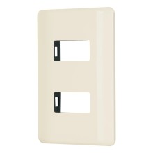 Placa 2 Módulos Marfil Línea Volteck Basic