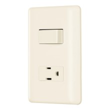 Placa Armada Interruptor y Contacto Marfil Volteck