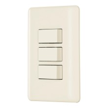 Placa Armada 3 Interruptores Marfil Volteck