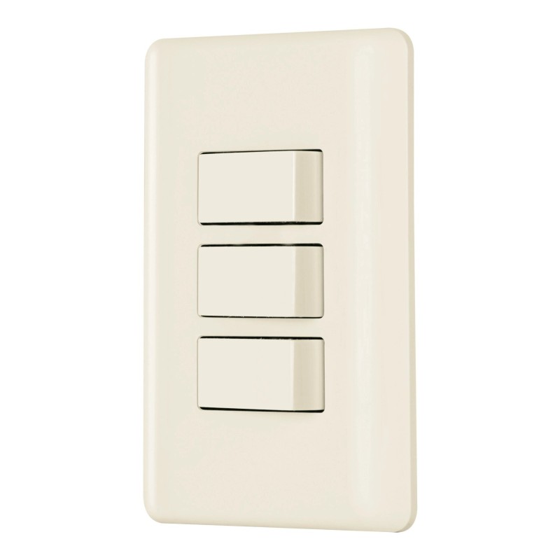 Placa Armada 3 Interruptores Marfil Volteck