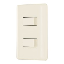 Placa Armada 2 Interruptores Marfil Volteck