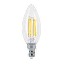 Lámpara Led Tipo Vela 4 W con Filamento Base E12 Luz Cálida