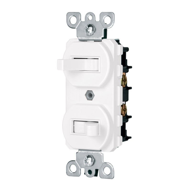 Interruptor Dúplex de Palanca Standard Blanco Volteck