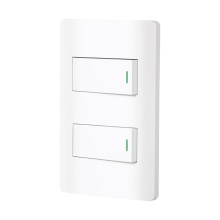 Placas con interruptores 1 módulo, 1 interruptor sencillo y 1 de 3 vías, Línea Lisboa