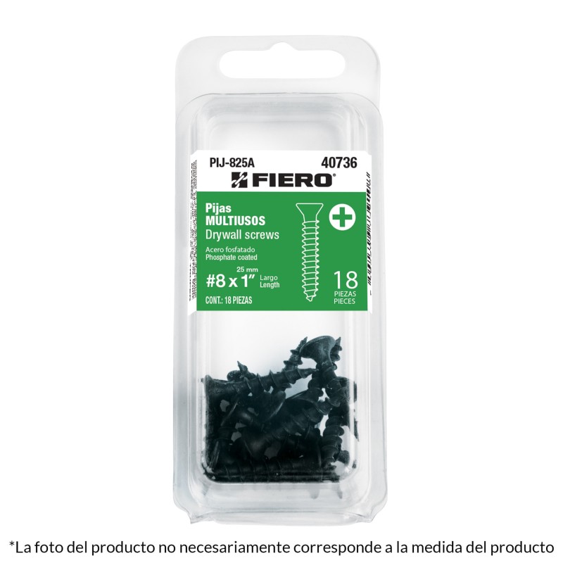 Blíster con 16 Pijas Multiusos 6 X 1-1/2 Fiero Blíster con 16 Pijas Multiusos 6 X 1-1/2 Fiero