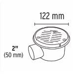 Coladera ABS 5', salida lateral 2', rejilla con 3 tornillos Foset